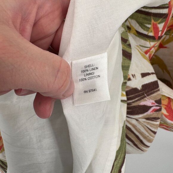 J. Jill Love Linen Tropical Shift Dress Womens LP White Linen Lined Pockets NEW - Picture 11 of 11
